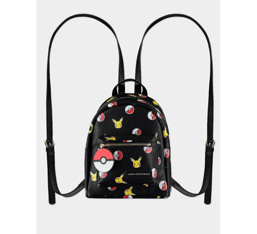 Pokemon Pokeball and Pikachu mosaic backpack bag-B