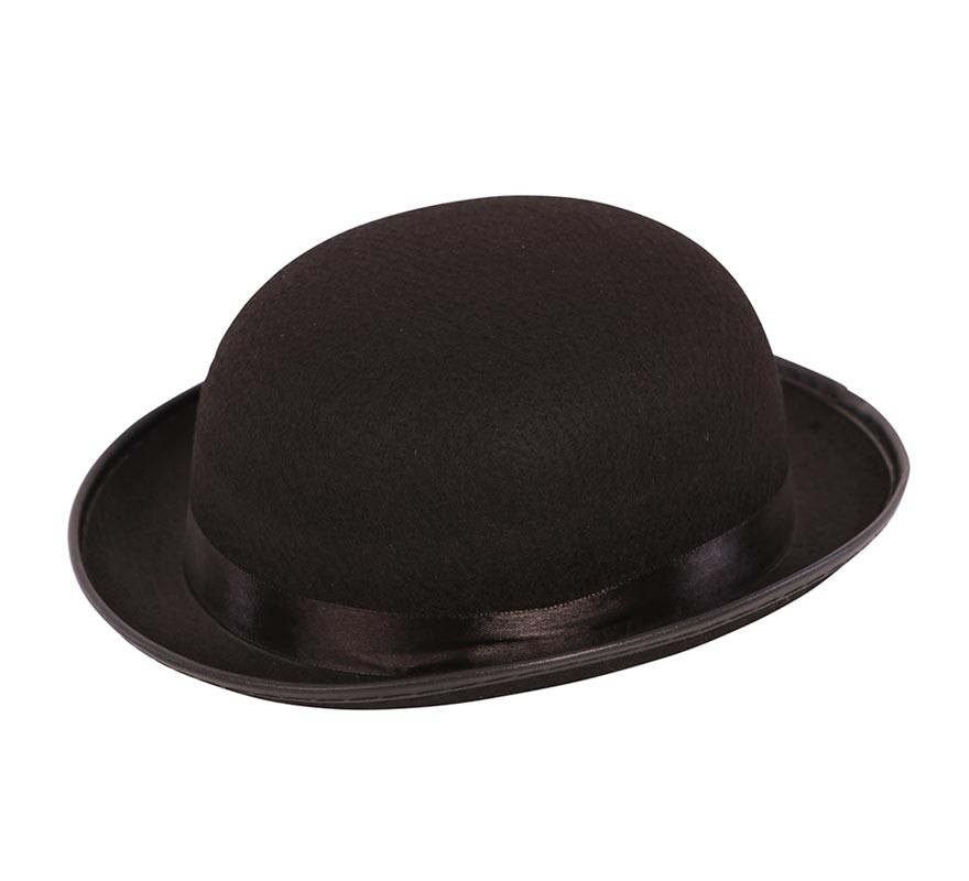 Chapeau melon enfant noir classique 26x22x9 cm-B