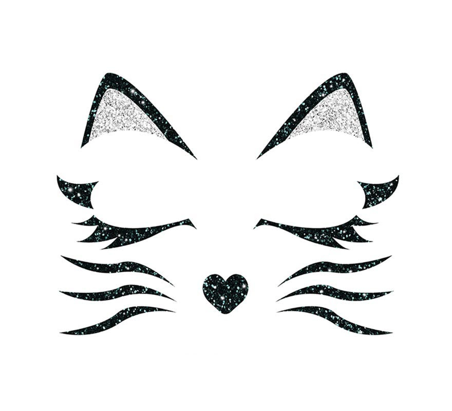 Glitter viso gattino 20x20 cm-B