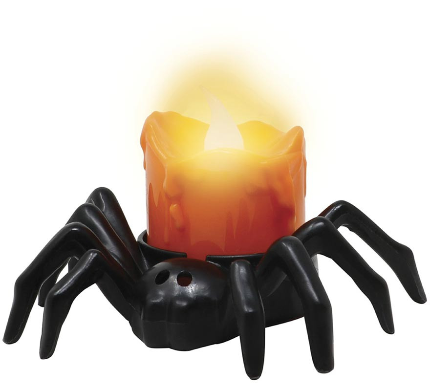 Black spider with 9x6 cm electronic candle-B