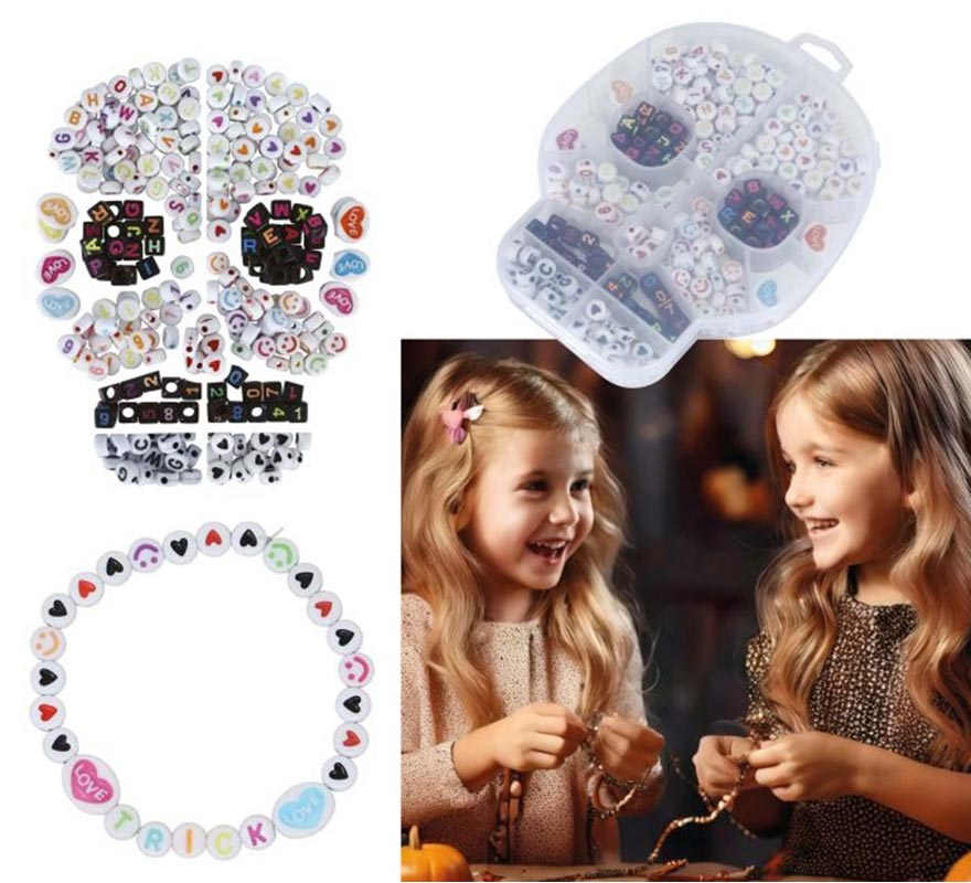 Box of 270 Skull Pieces for Bracelets-B