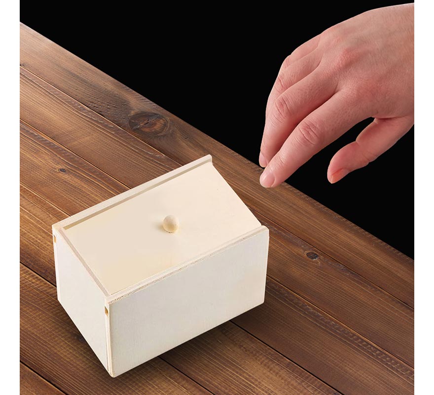 Caja de Madera con Araña de Broma-B