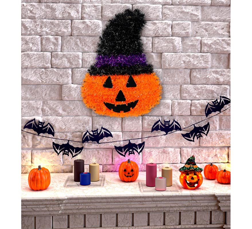 Calabaza con Sombrero de Oropel 39x29 cm-B