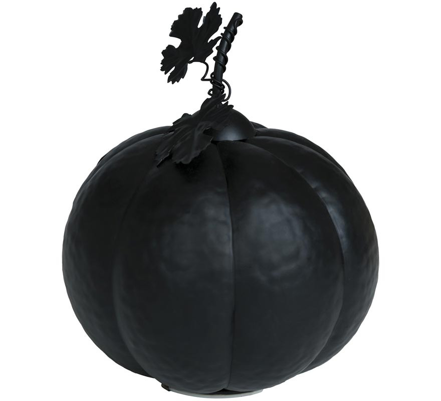 Black Metal Pumpkin with Light 16 cm-B