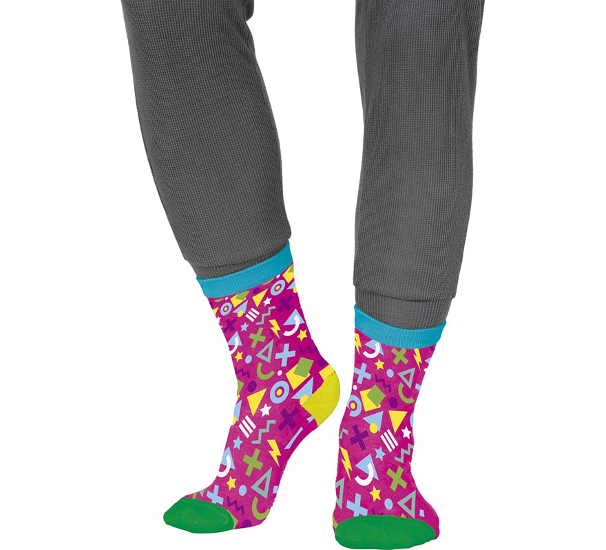 Calcetines rosas Años 80 para adultos-B