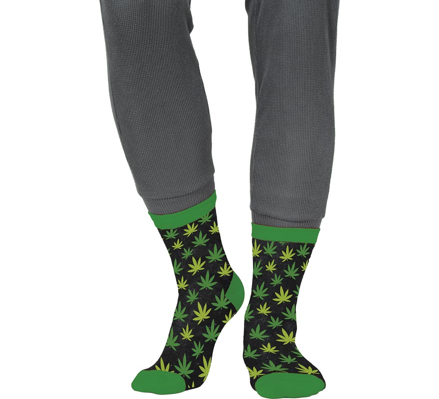 Calcetines verdes de Marihuana para adultos-B