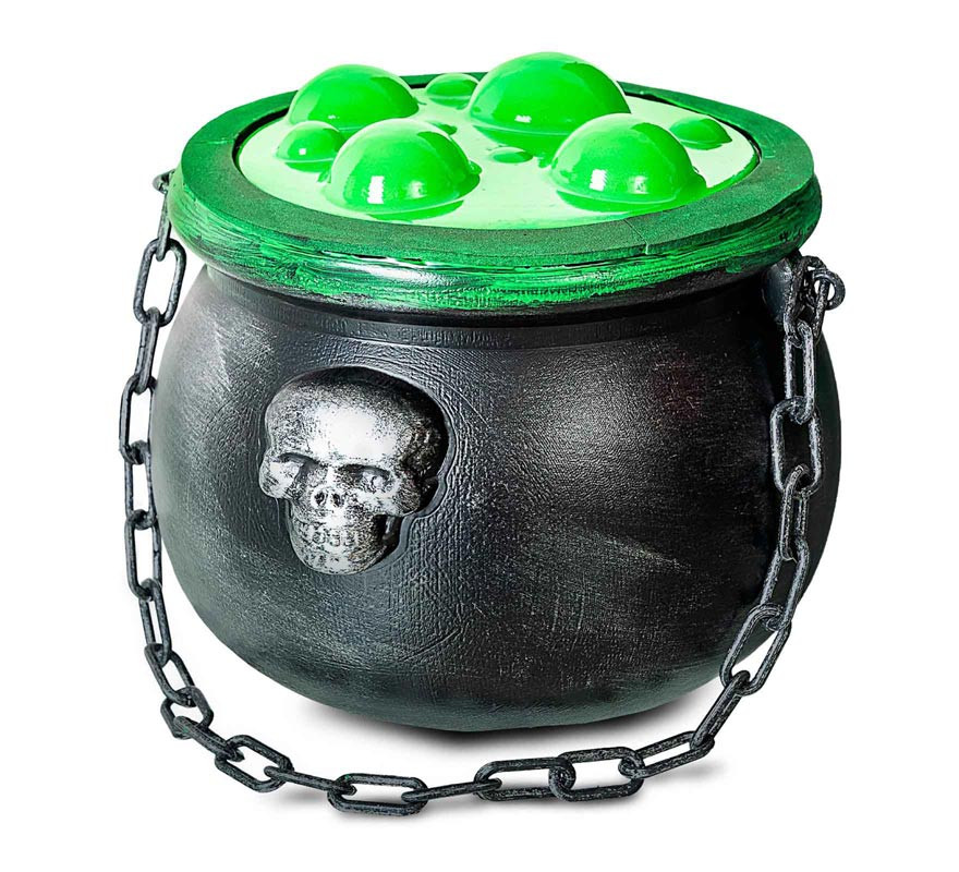 Simulated green potion witch cauldron 20x17x36cm-B