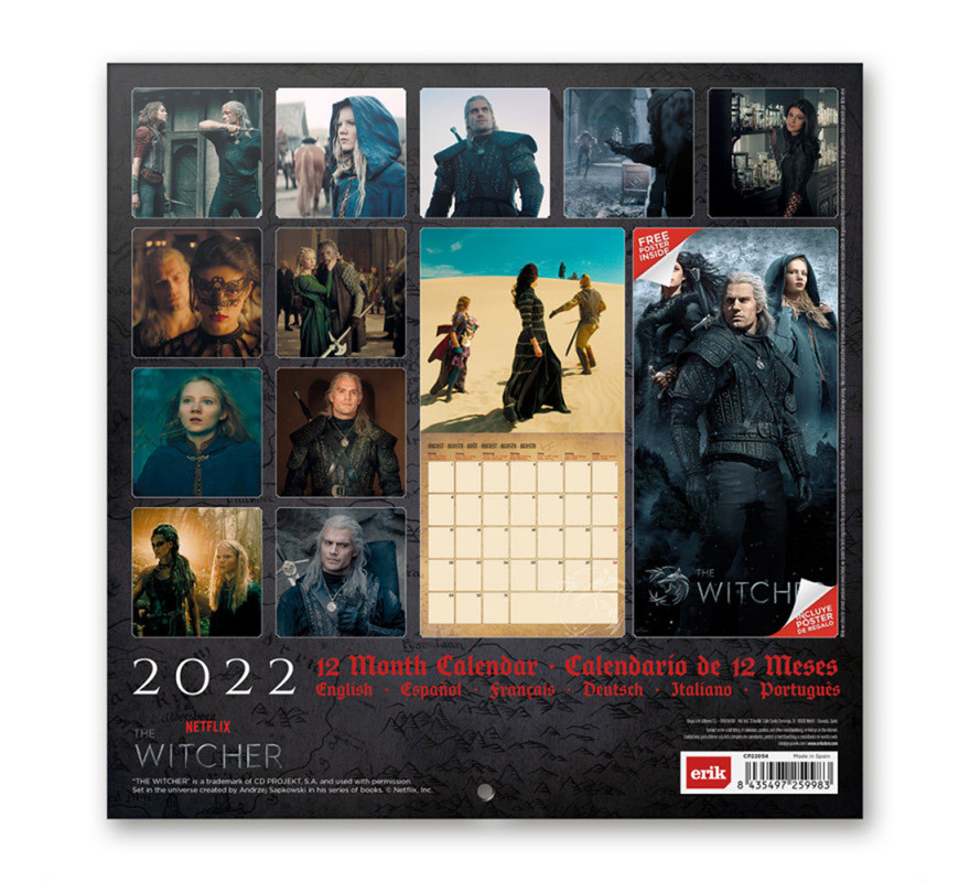 Calendário de parede de The Witcher 2022-B