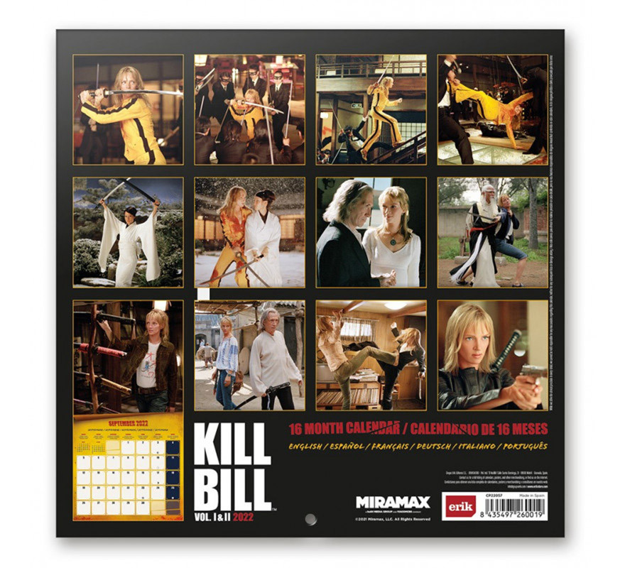 Calendário de parede Kill Bill 2022-B