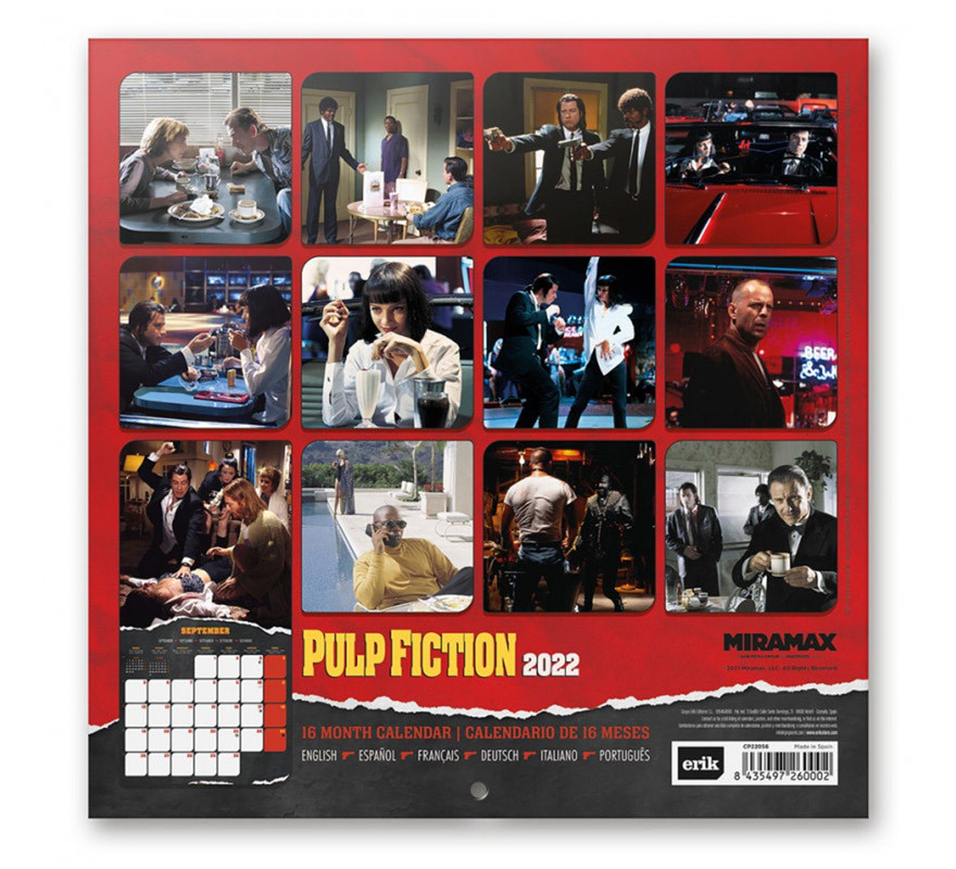 Calendario de Pared Pulp Fiction 2022-B