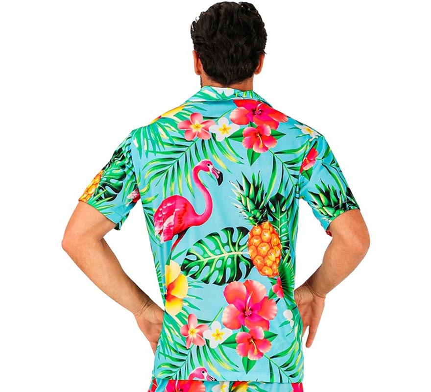 Hawaii-Kurzarmhemd mit tropischem Print für Herren-B