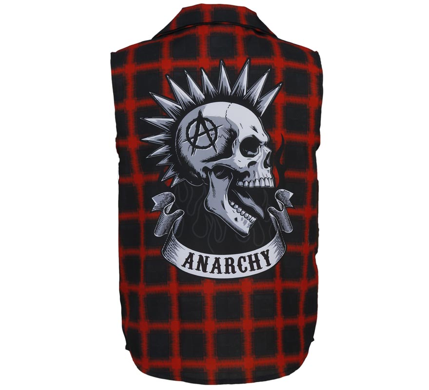 Camisa Punk a cuadros para hombre-B