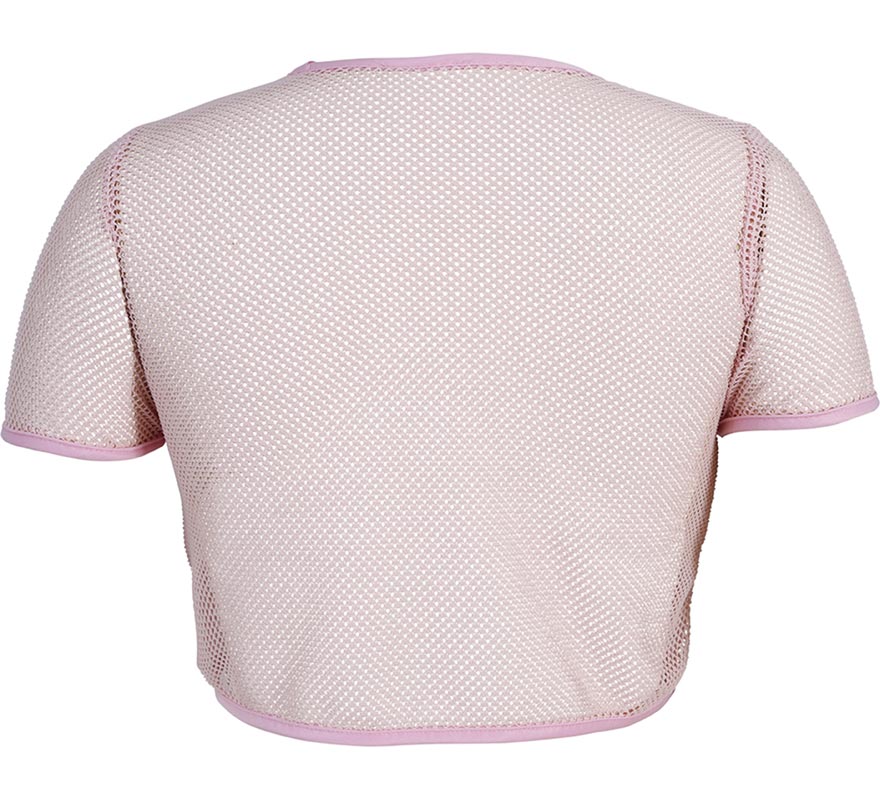 Camiseta de Rejilla Acid Smile rosa para mujer-B