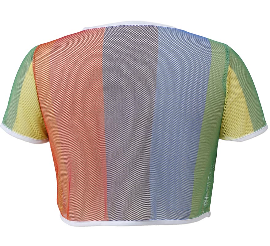 Camiseta de Rejilla Arcoíris para mujer-B