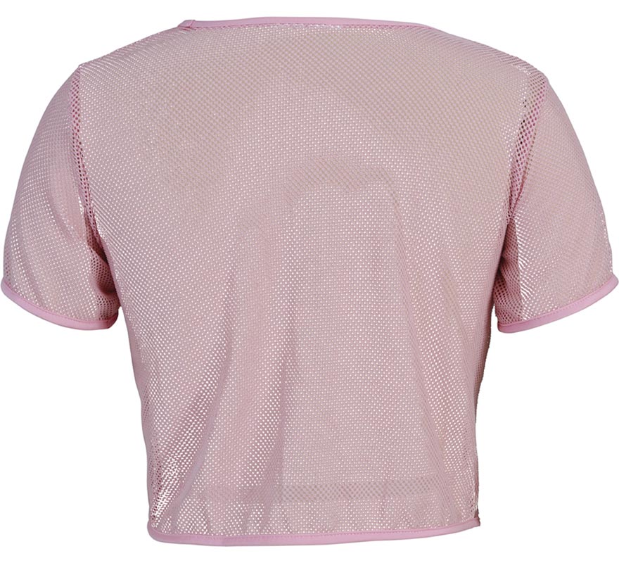 Camiseta de Rejilla Party Girls rosa para mujer-B