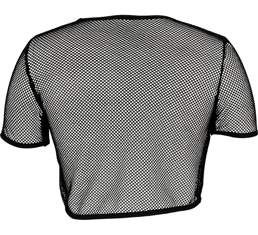 Camiseta de Rejilla Seta negra para mujer-B