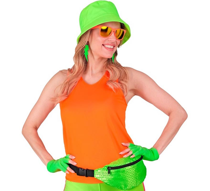 Women's Neon Orange Tank Top-B