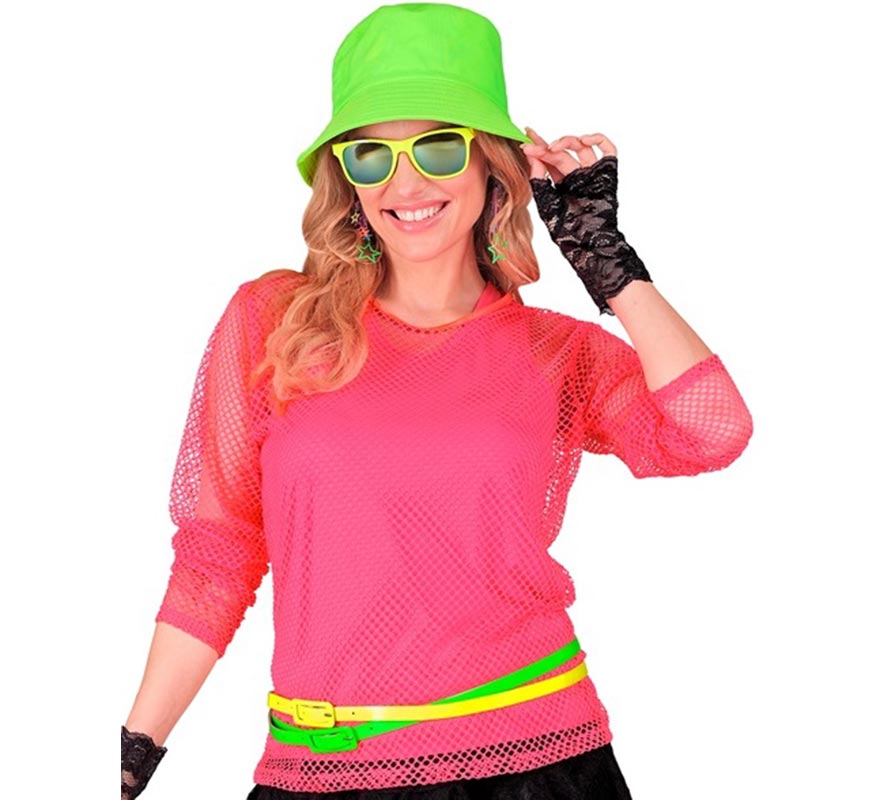 Women's Neon Pink Tank Top-B