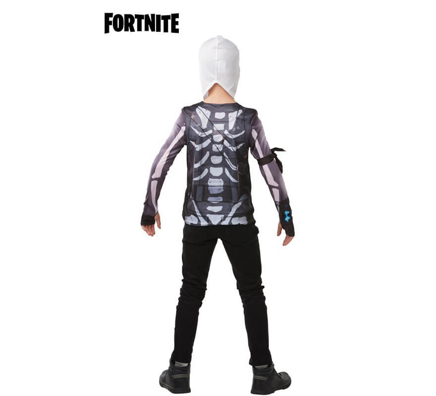 Camiseta Disfraz con Capucha Skull Trooper Fortnite para niño y adolescente-B