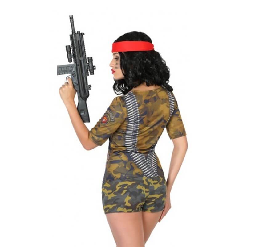 T-shirt de camuflagem soldado para mulher-B