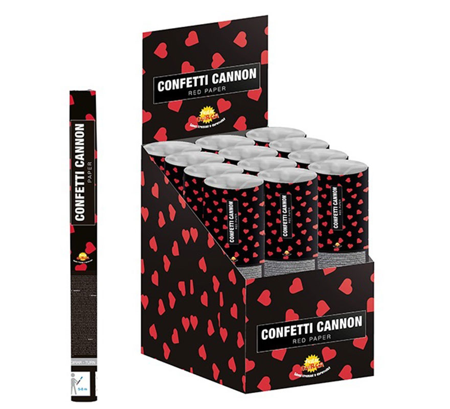 Canon Kabuki Confetti à Papier Coeurs Rouges 40 cm-B