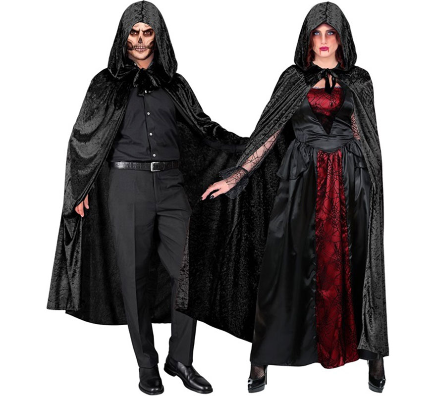 Capa de veludo com capuz de 140 cm para adultos em várias cores-B Capa de veludo com capuz de 140 cm para adultos em várias cores-B