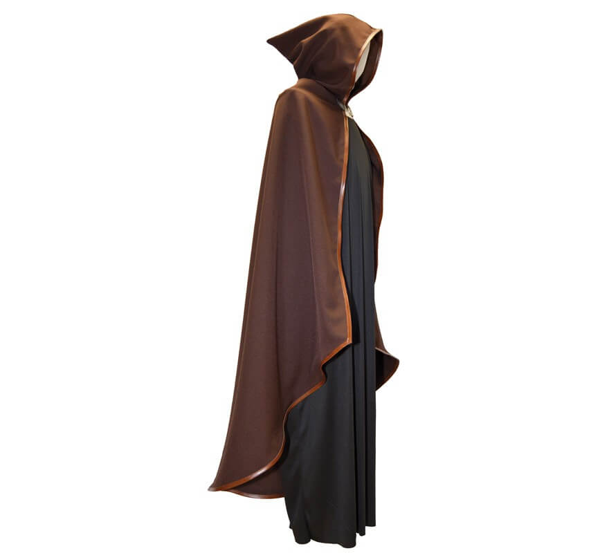 Cappotto medievale marrone bordato per adulti-B