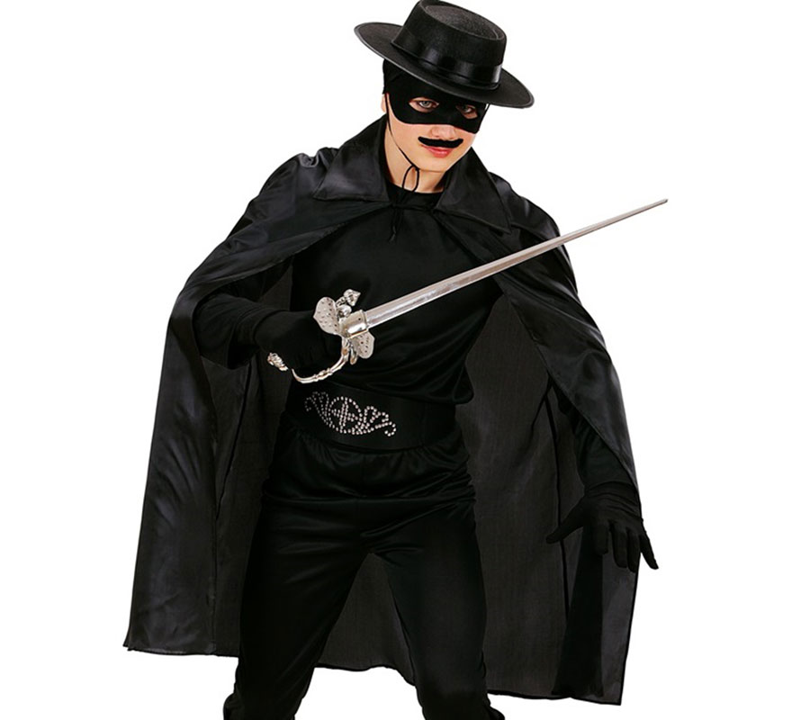 Mantello nero da 100 cm per bambini-B