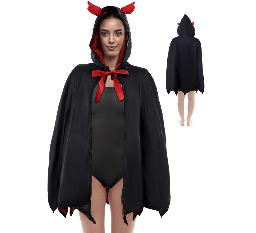 Double-sided Satin Devil Cape-B