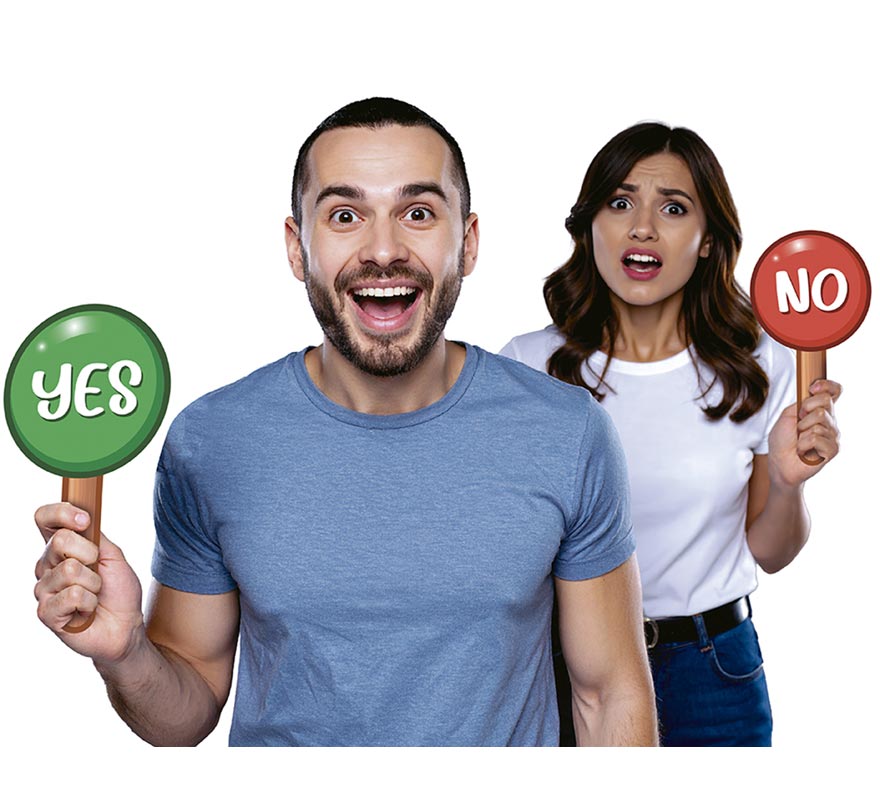 Carteles Yes o No de 13x25 cm-B