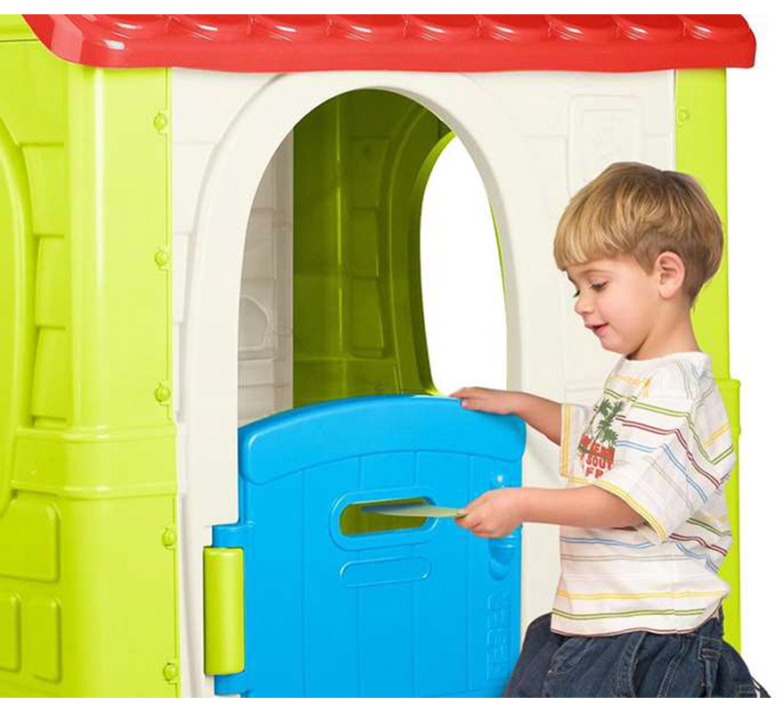 Casa Funny House con puerta abatible y colores luminosos 85x108x124 cm-B