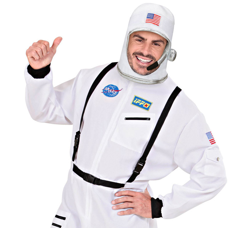 Capacete de astronauta branco dos EUA para adultos-B
