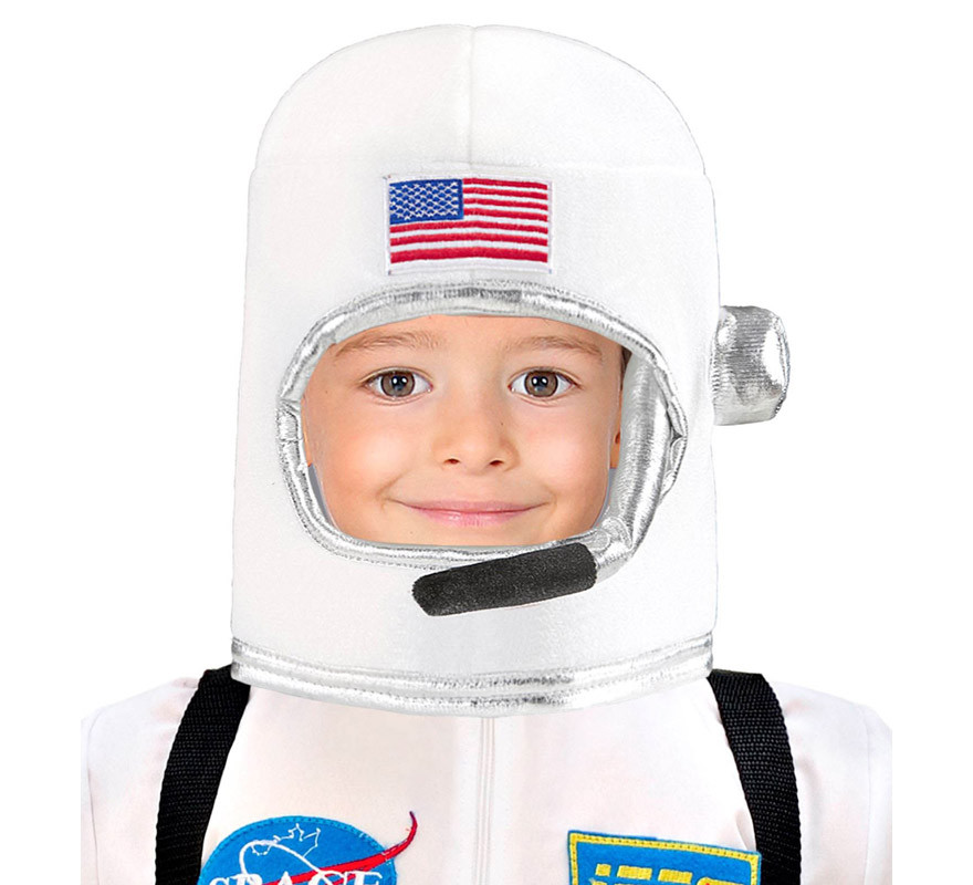 Capacete de astronauta branco dos EUA para crianças-B