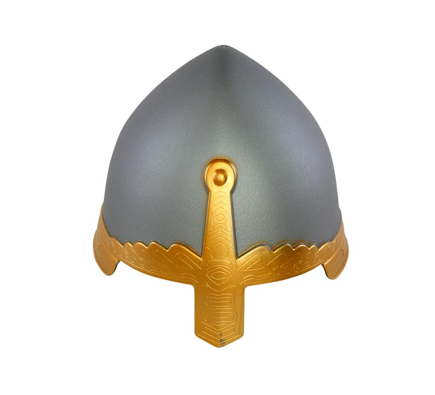 Capacete de guerreiro medieval cinza-B