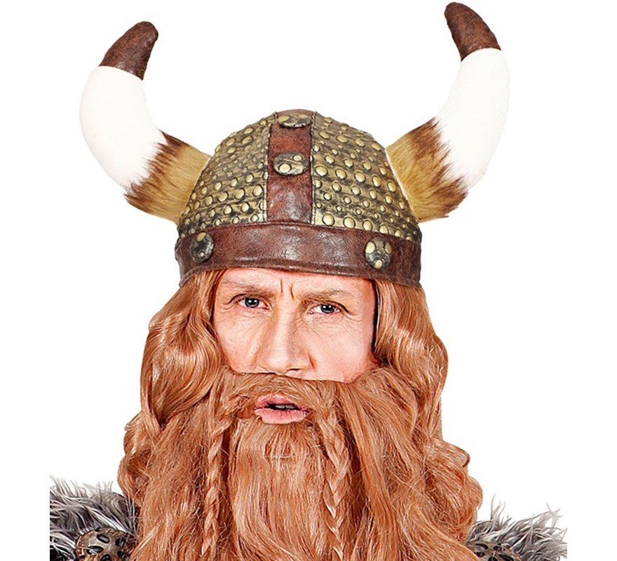 Capacete Viking com Cabelo Sintético-B