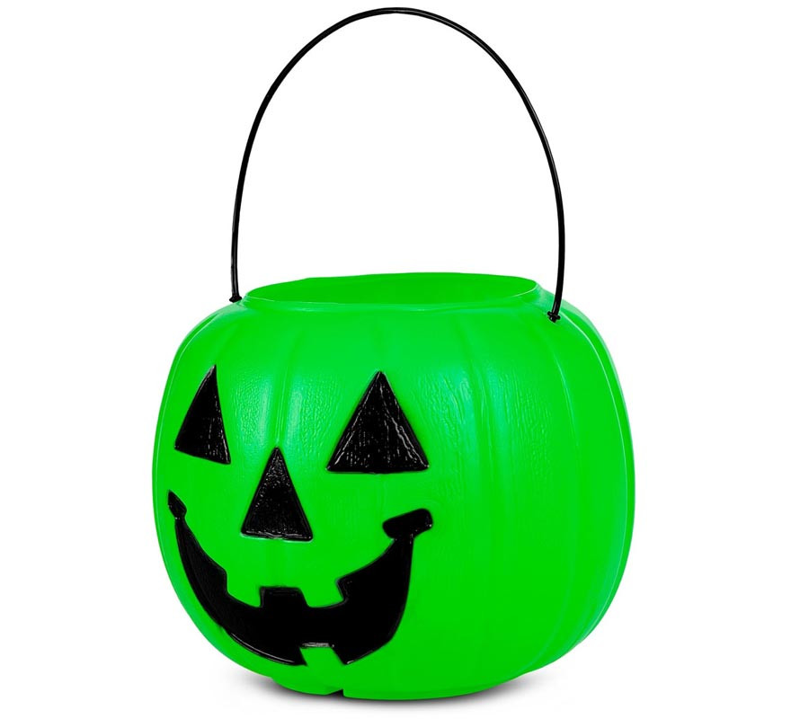 Cesta de Calabaza verde con asa de 21,6x21,6x30,5 cm-B