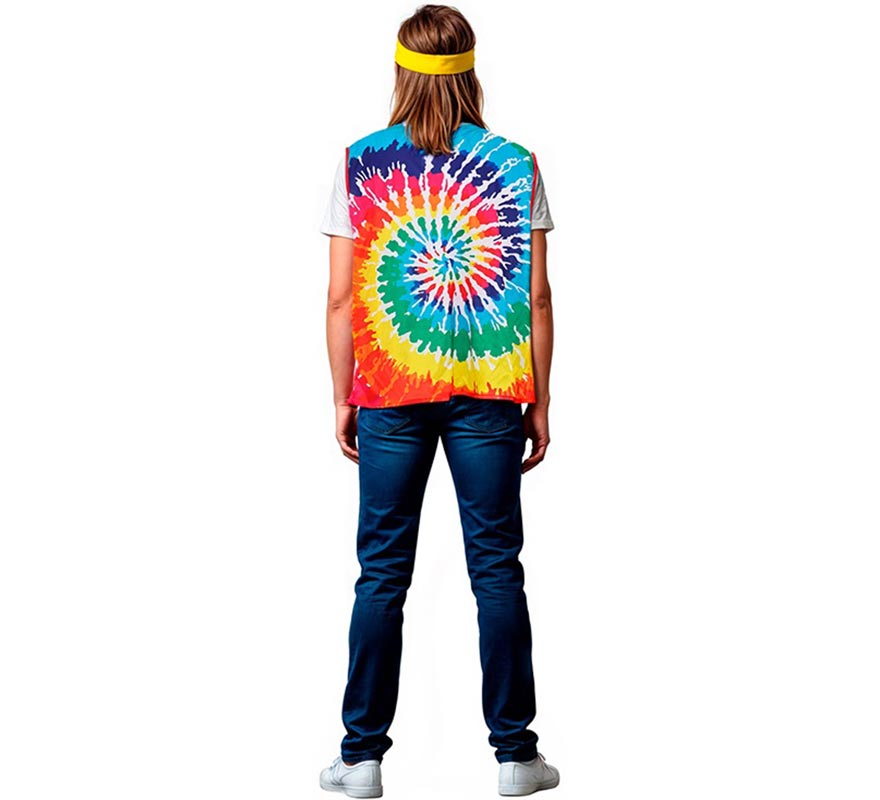 Chaleco de Hippie círculos multicolor adulto-B