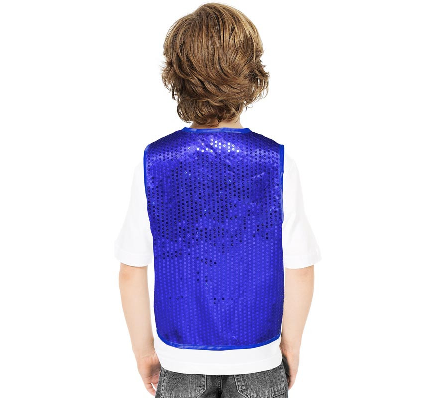 Chaleco de Lentejuelas azul oscuro para niños-B