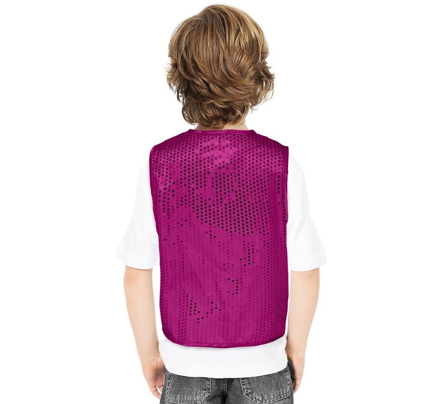 Chaleco de Lentejuelas fucsia para niños-B