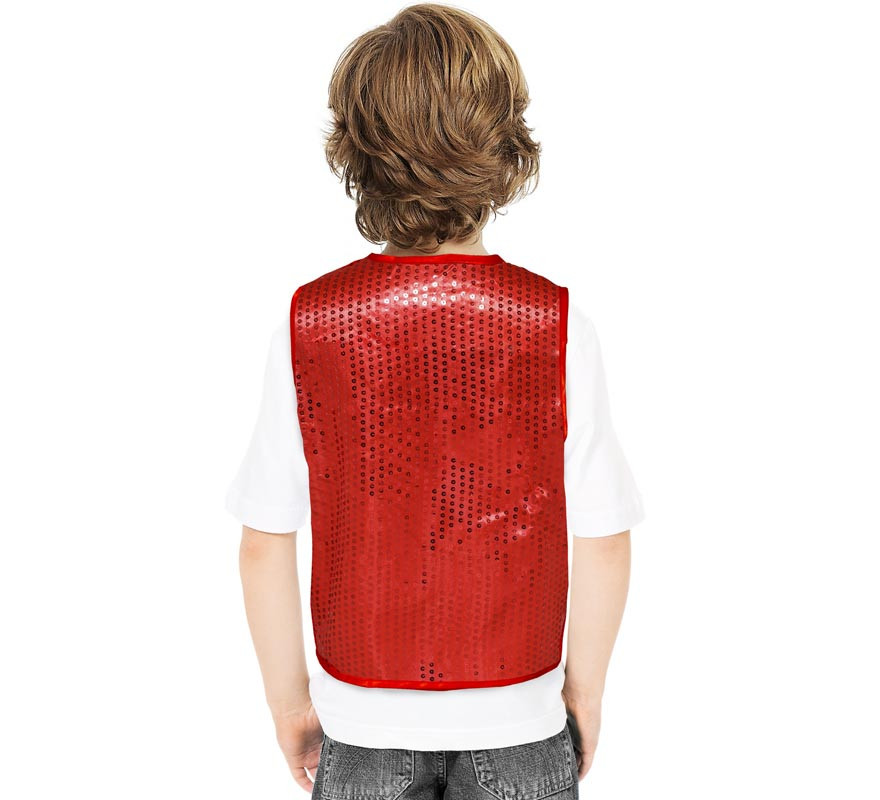 Chaleco de Lentejuelas rojo para niños-B