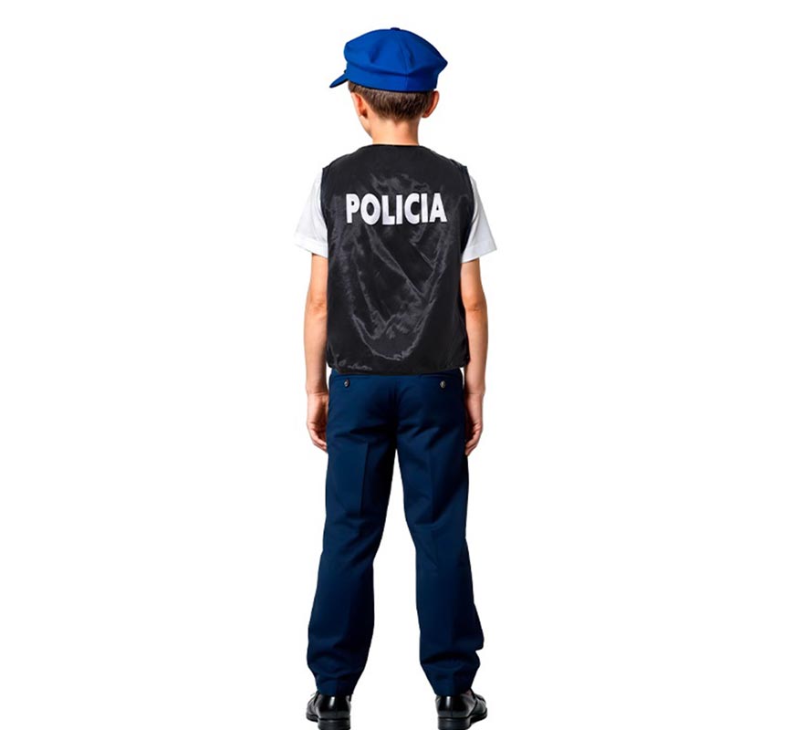 Chaleco de Policía azul a cuadros infantil-B