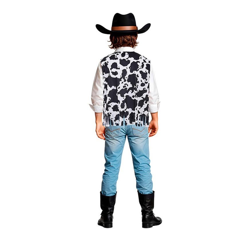 Chaleco de Vaquero negro estampado infantil-B