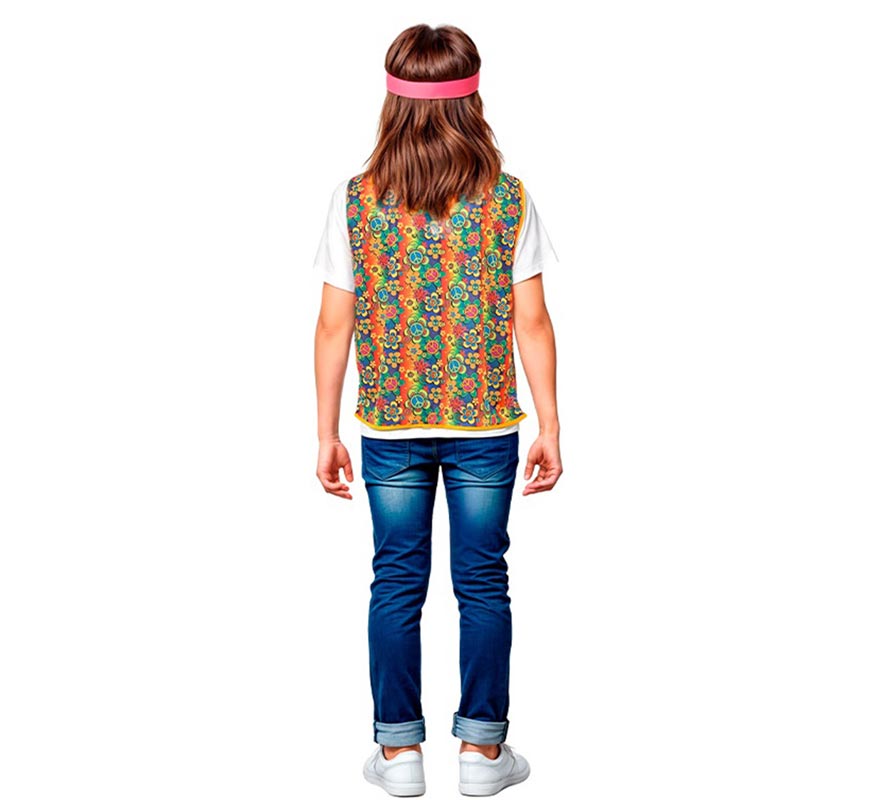 Chaleco Hippie floral naranja infantil-B