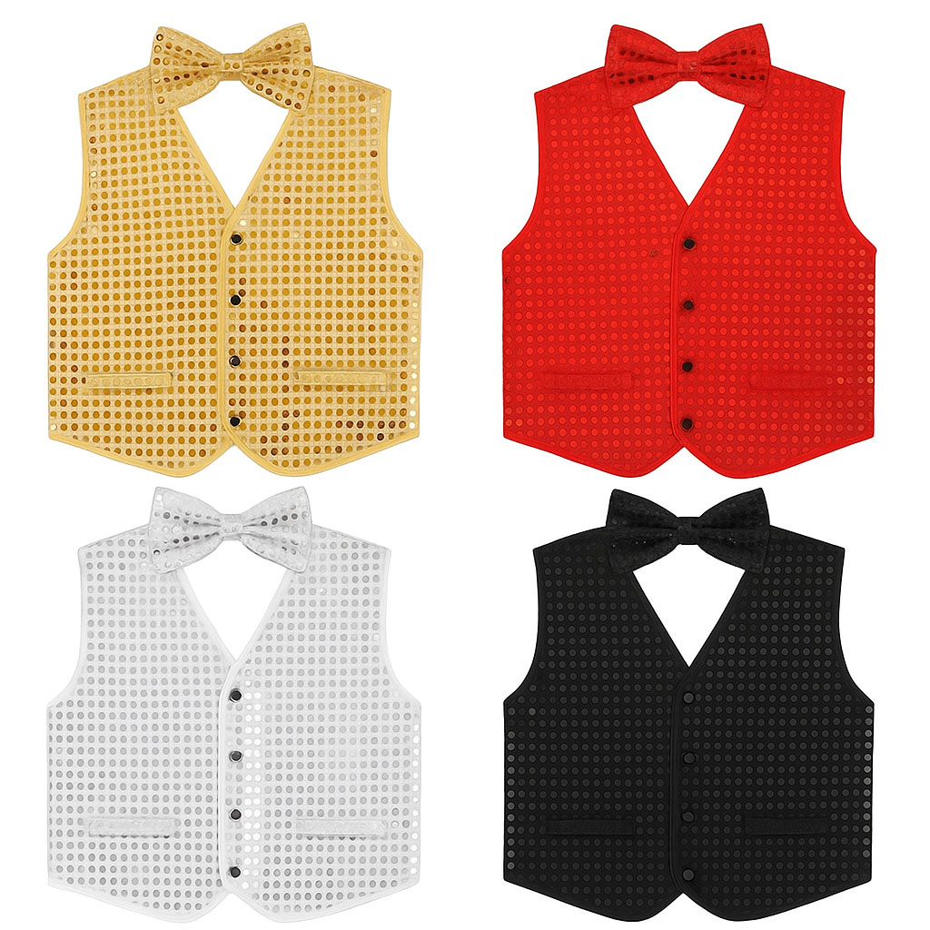 Gilet con paillettes in vari colori per bambini-B