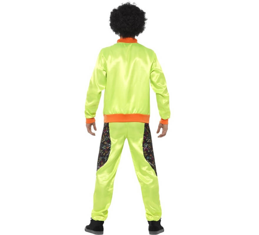 Retro Neon Green Trainingsanzug für Männer-B