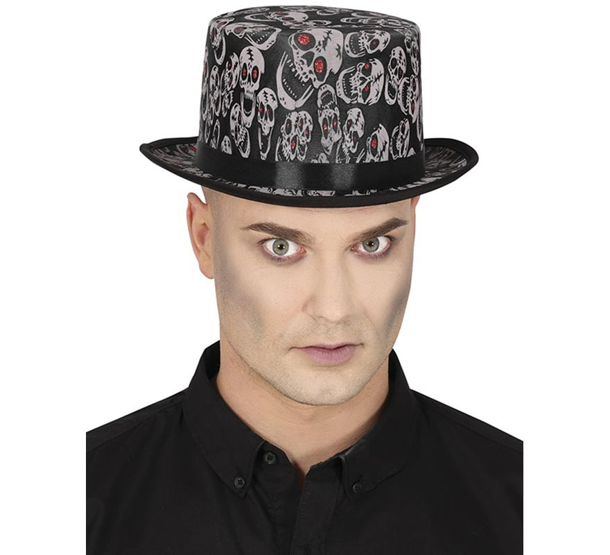 Top hat with skulls-B