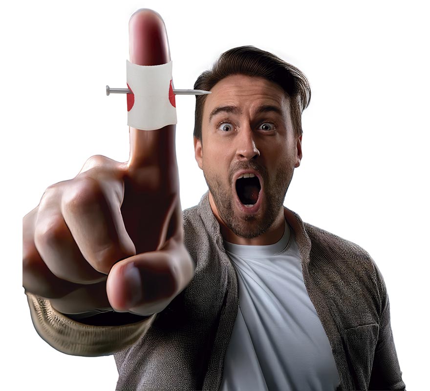 Clavo Atraviesa Dedo de Broma-B