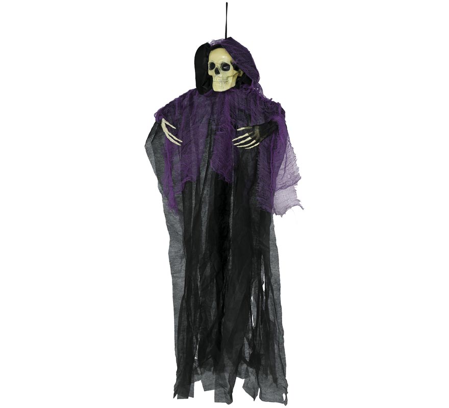 Black and lilac tunic skeleton pendant, 90 cm-B