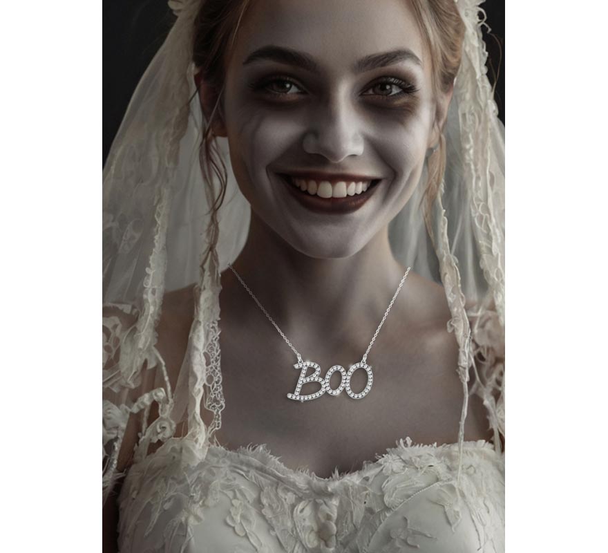 5.5cm Boo Metal Necklace-B