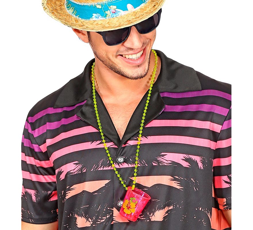 Shot Glass Necklace with Flowers-B